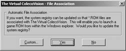 Virtual Colecovision’s automatic file association feature
