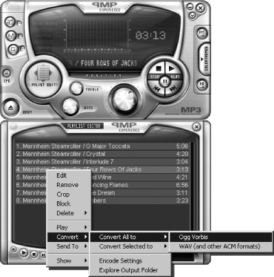 Converting audio tracks to Ogg Vorbis using QCD