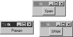 Two Toplevel windows and a root window