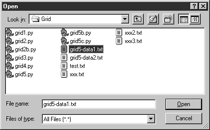 Opening a datafile for SumGrid