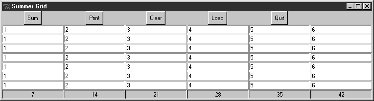 Datafile loaded, displayed, and summed