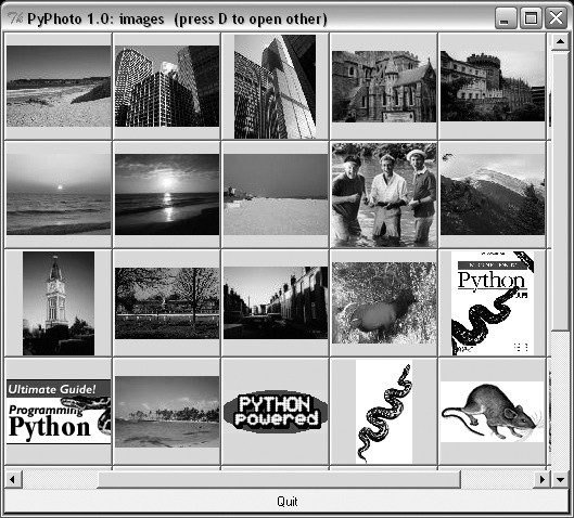 PyPhoto main window, default directory