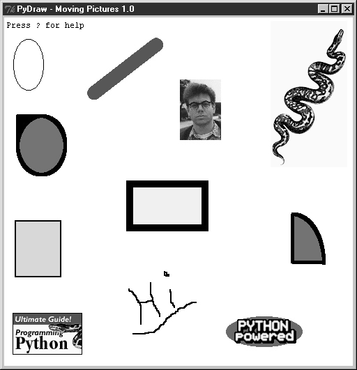 PyDraw with draw objects ready to be moved