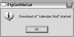 FTP getfile info pop up