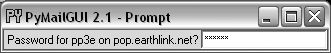 PyMailGUI password input dialog