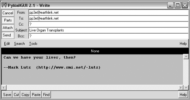 PyMailGUI write-mail compose window