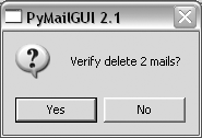 PyMailGUI delete verification on quit