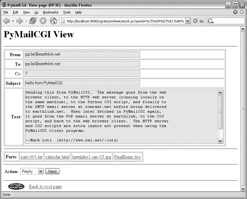 PyMailCGI view page