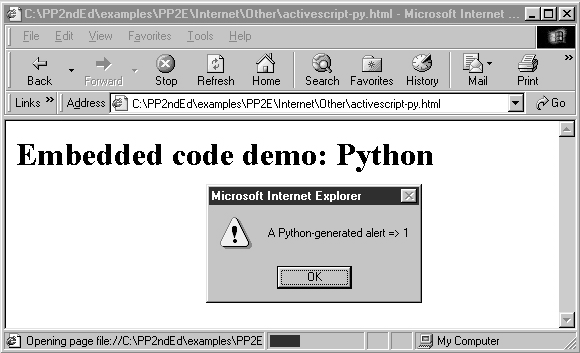 Internet Explorer running embedded Python code (currently disabled)