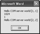 Visual Basic client running Python COM server in Word