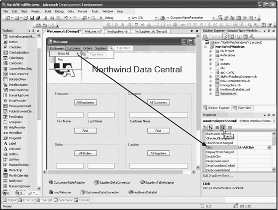 Setting the Click event handler