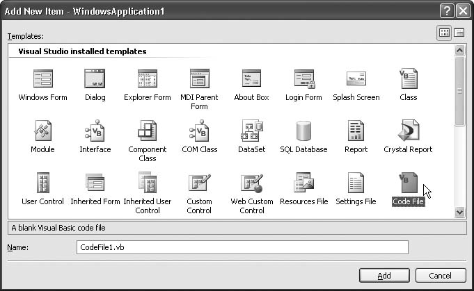 Adding a new structure in Visual Studio