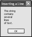 The original string containing five lines of text