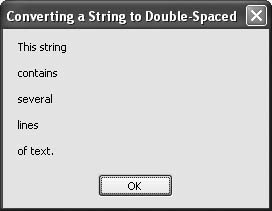 The same string, double spaced