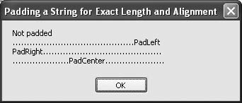 The same padding as before, but using periods for padding instead of spaces