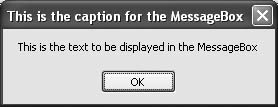 The results of editing the message box’s Caption and Text properties