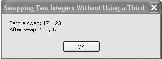 Swapping two integers using Xor