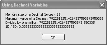 Using the Decimal number type