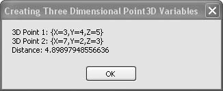 Manipulating three-dimensional coordinates with a Point3D class