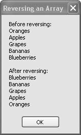 Reversing the contents of an array with the shared Array.Reverse( ) method