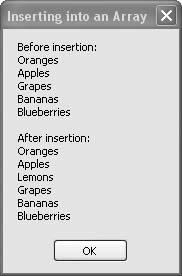 Inserting values into an array