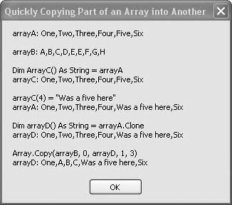 Various ways to copy data between arrays