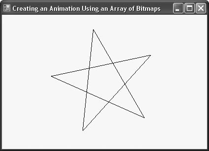 Multiple bitmaps stored in an array can provide a smooth animation effect