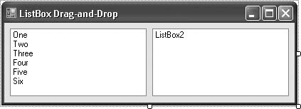 Two listboxes with draggable items