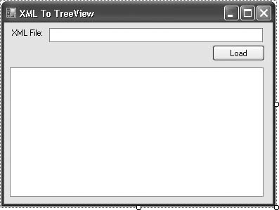 Controls on the XML-to-TreeView sample