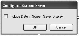 The screensaver configuration form