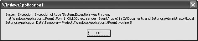 A basic error message