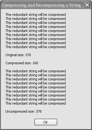 Compressing and decompressing a string