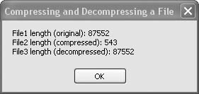 Compressing and decompressing a file