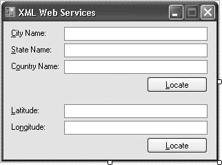 Controls for the XML Web Services sample