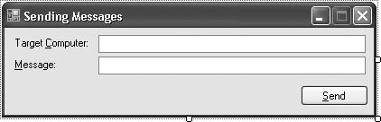 Controls for the message-sending sample