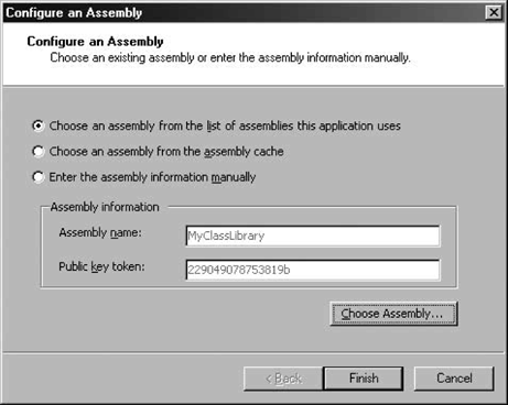 The Configure an Assembly dialog