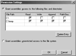 Configuring file I/O permissions