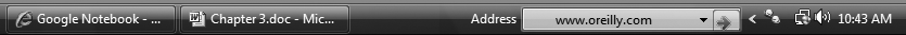 The Address Bar, shown here on the Windows Taskbar