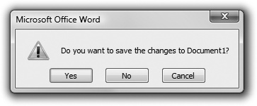 Old-style dialog boxes, which offered no information to help you understand the consequences of taking actions