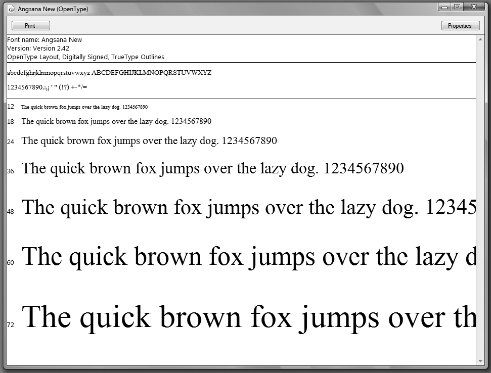 Double-clicking on a font file to view a preview