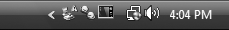 The notification area (Tray), which holds the clock and icons for some running processes
