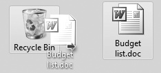 Dragging an icon onto the Recycle Bin deletes the icon