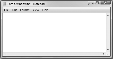 A garden-variety window, complete with title, menu, and client area