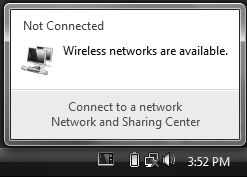 Screen indicating that wireless networks are available