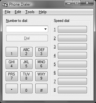 The Phone Dialer, which lets you dial a phone using a modem