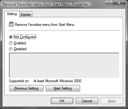 Changing settings using the Group Policy Object Editor