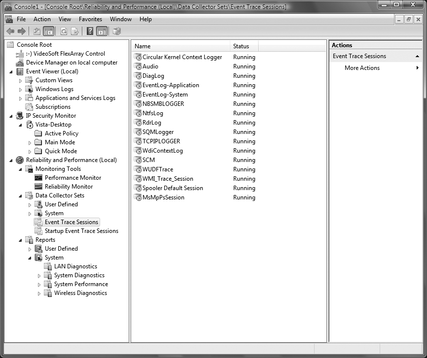 The Microsoft Management Console, which houses many important troubleshooting and system-maintenance tools