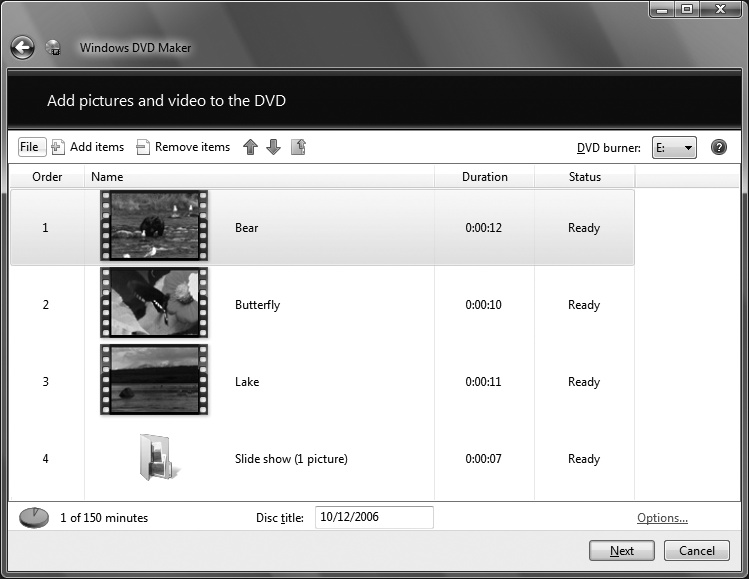 Windows DVD Maker, which lets you choose videos and pictures to burn onto a DVD that you can play on a TV