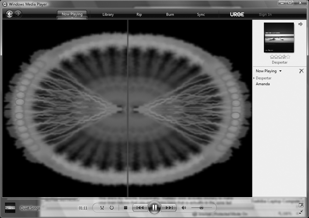 One of the many visualizations you can use with Windows Media Player