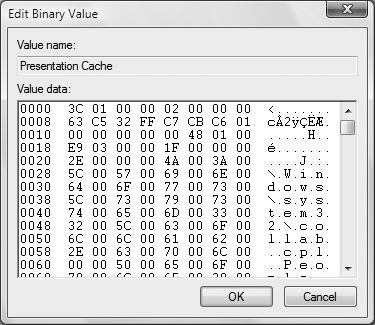 Binary values are entered differently from the common string values, but the contents are sometimes nearly as readable